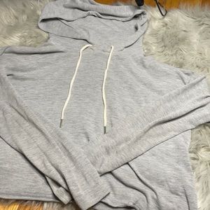 Grey cropped hoodie